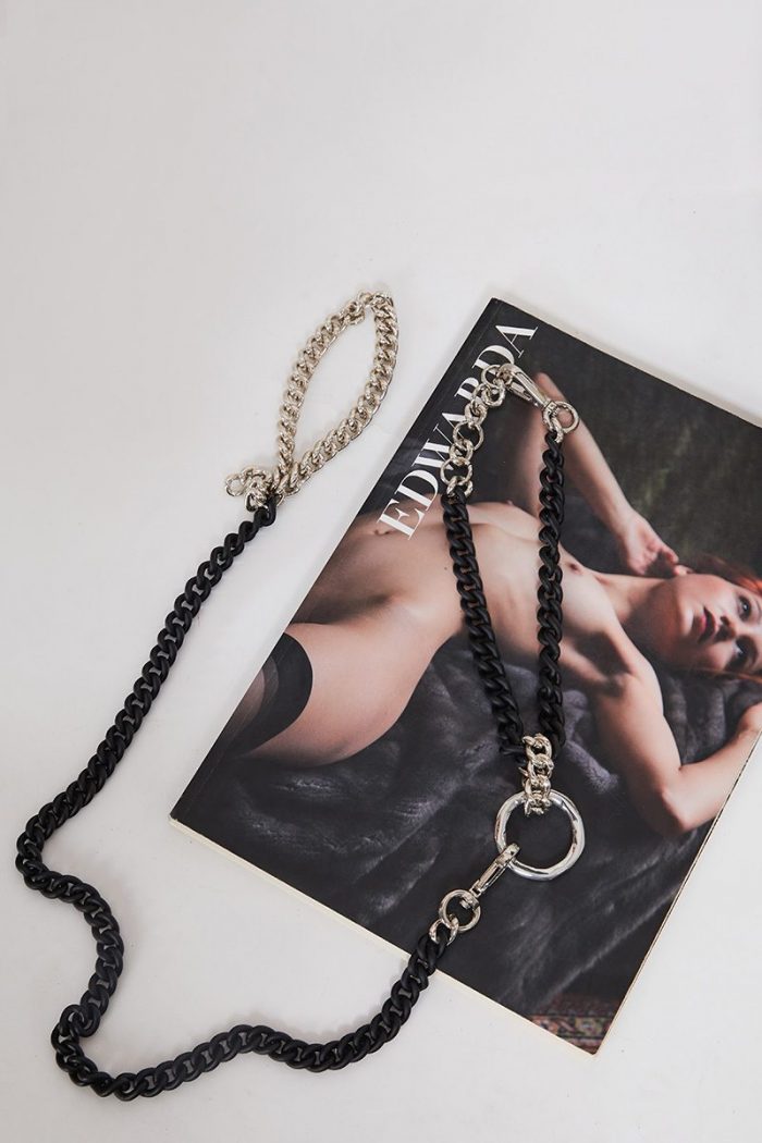 Set Collier & Menotte THE TOTEM Black mat /Silver x FINERBLACK – Image 2