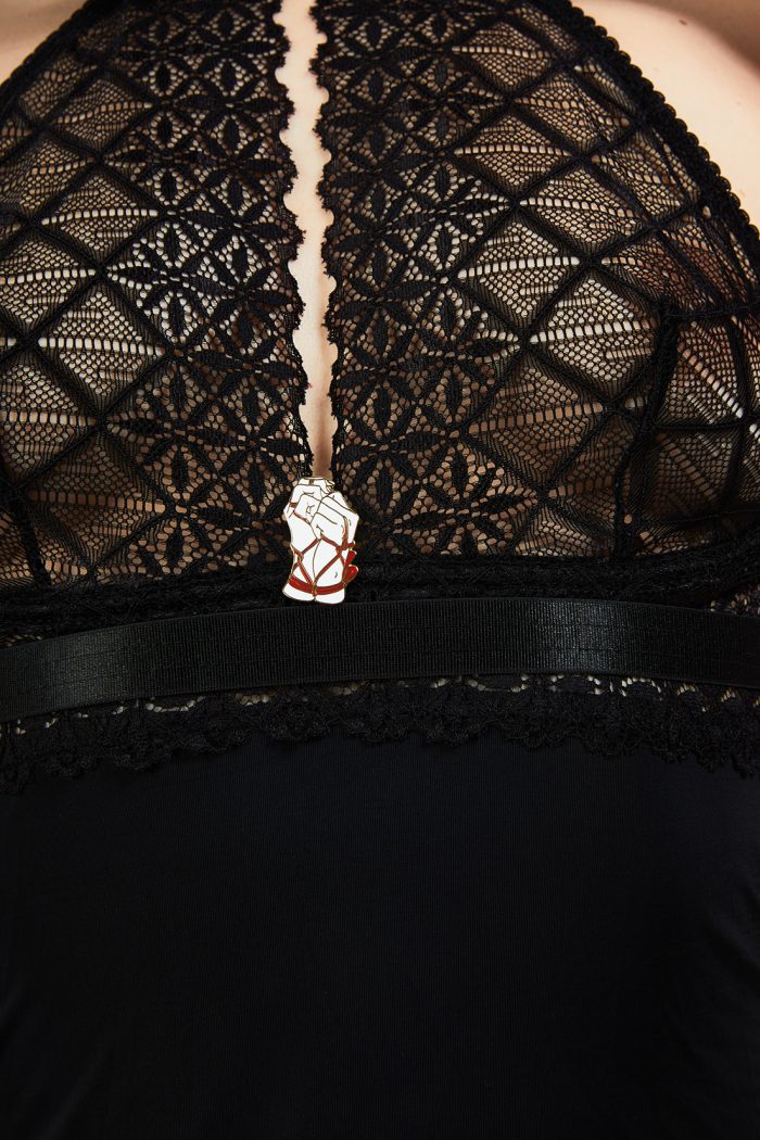 Nuisette en dentelle Noire AMOURETTE ET JALOUSIE – Image 3