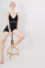 Nuisette en lycra Noire LA VALSE DE MELODY – Image 3