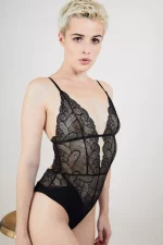 Body Noir en dentelle CANTIQUE DES CANTIQUES – Image 4