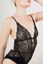 Body Noir en dentelle CANTIQUE DES CANTIQUES – Image 5