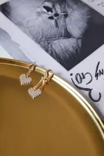 Boucles d'oreille Asymetriques JAMAIS LOIN Strass – Image 2