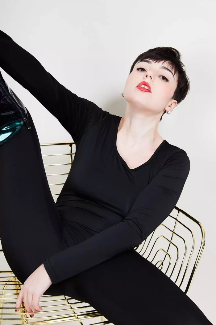Catsuit LA FAVORITE en lycra zentai noir opaque – Image 6