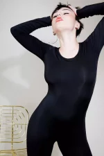 Catsuit LA FAVORITE en lycra zentai noir opaque – Image 2