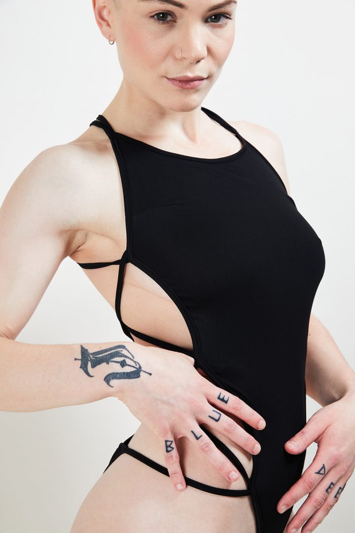 Body noir à découpe LULA – Image 1