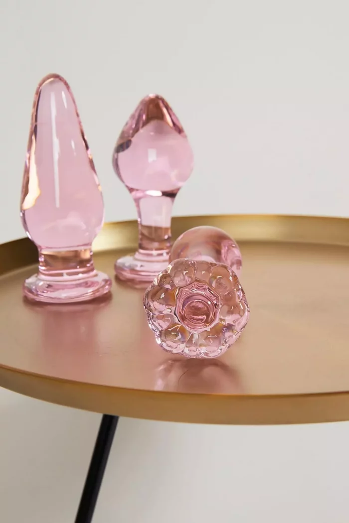 Set x 3 Plug Anal Pink en verre MON AMIE LA ROSE – Image 7