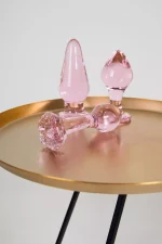 Set x 3 Plug Anal Pink en verre MON AMIE LA ROSE – Image 6