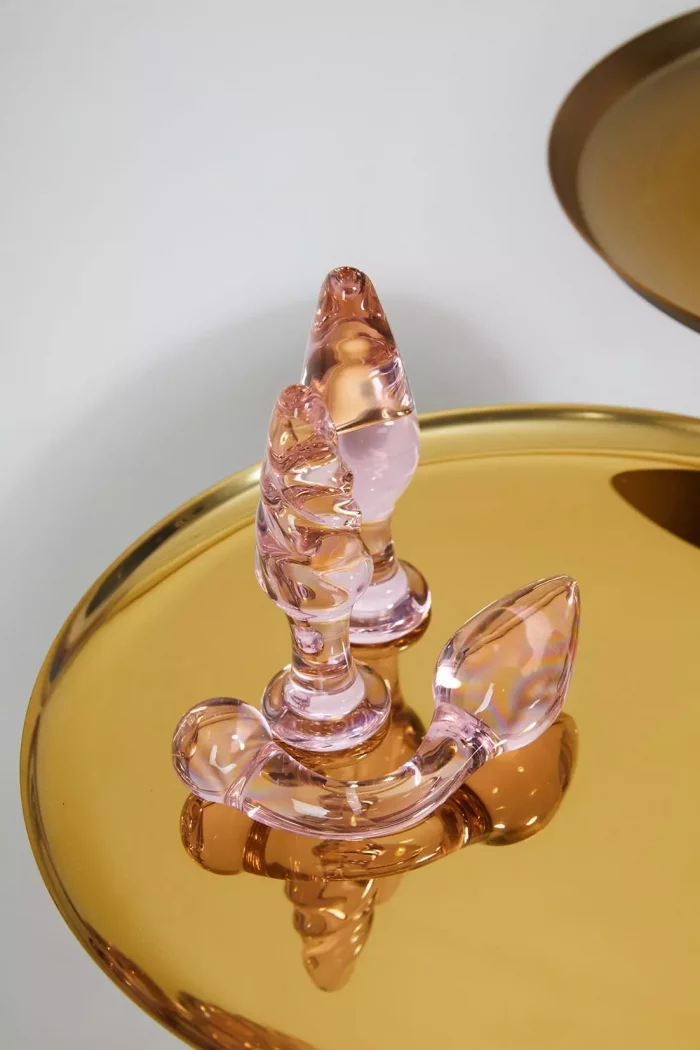 Set x 3 Plug Anal Pink en verre SEPTEMBRE ROSE – Image 3