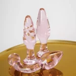 Set x 3 Plug Anal Pink en verre SEPTEMBRE ROSE