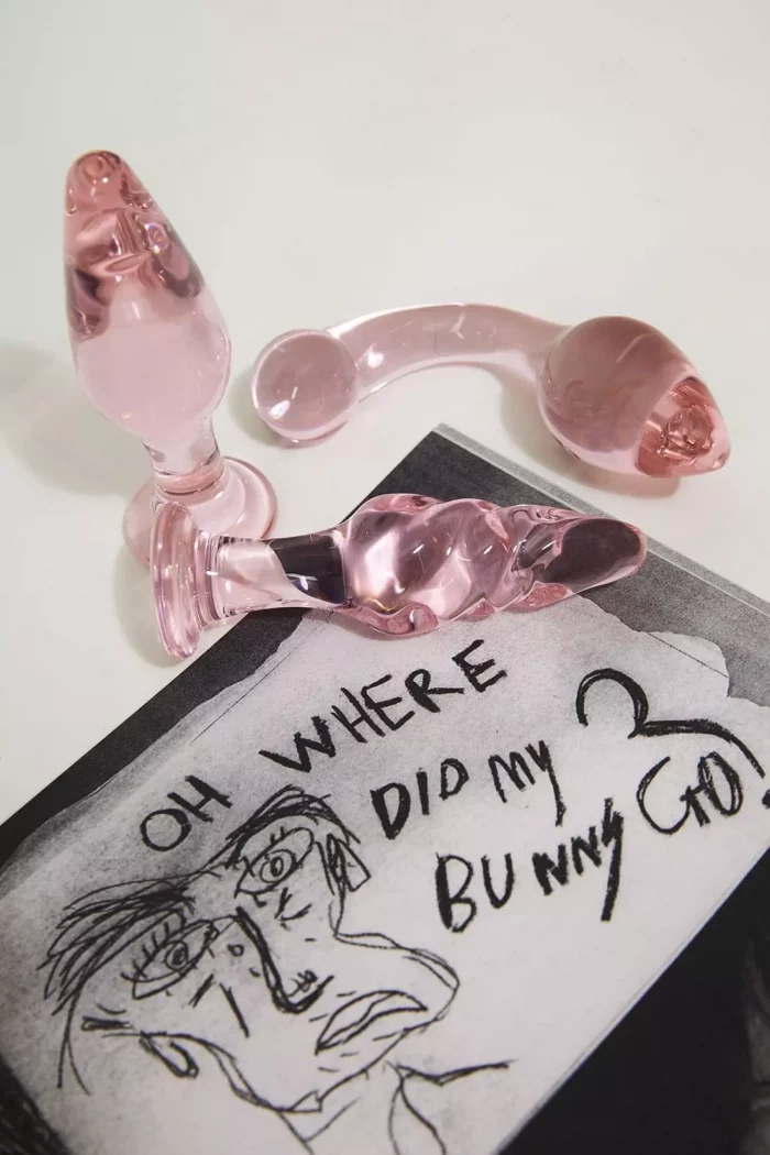 Set x 3 Plug Anal Pink en verre SEPTEMBRE ROSE – Image 7